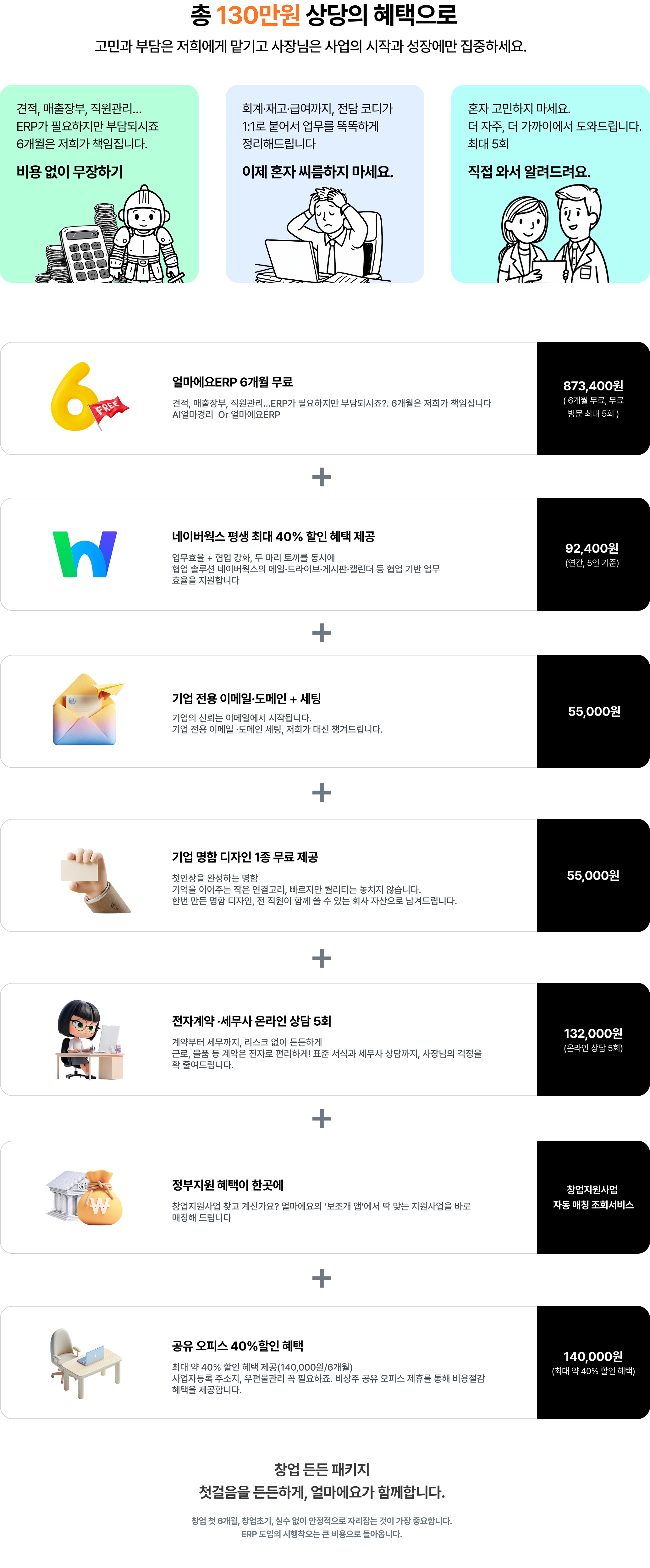 창업 패키지 혜택 설명 이미지