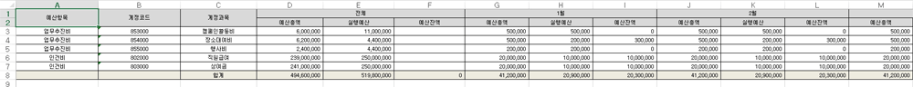 기간별예산현황