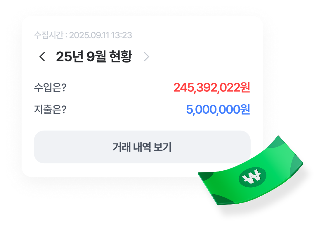 이번 달 수입과 지출 요약